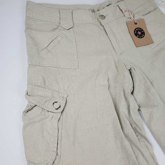 NWT Vanilla Star Linen Blend Crop Pants - Picture 2 of 5